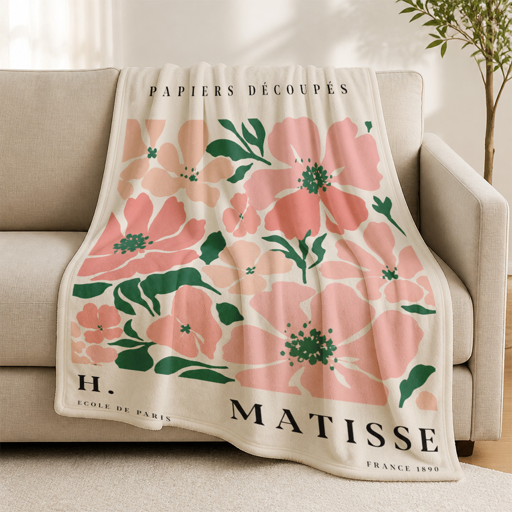 Travel Accessories Ideas - Bohemische Matisse-Decke mit Pariser Blumenmuster, gemütliche