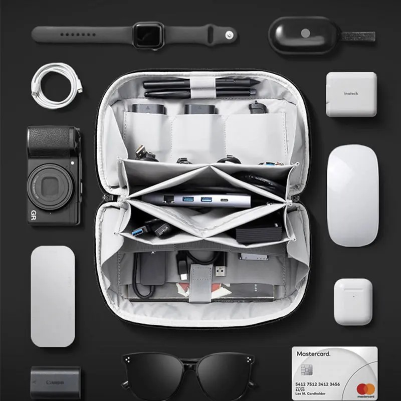 Travel Accessories Organizer Bag - Multifunktionale digitale Zubehörtasche, verbesserte wasserdichte Nylon-Reisekabeltasche,