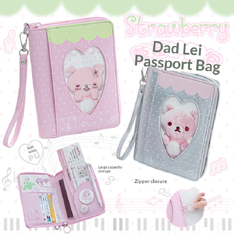 Travel Accessories Wallet - RosyPosy Reisepasshülle Erdbeer-Polka-Dot PU Große Kapazität
