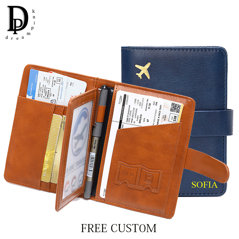 Travel Accessories Wallet - Benutzerdefinierte Buchstaben Reisepass Brieftasche Mode PU