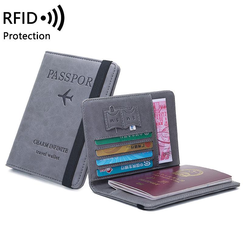 Travel Accessories Wallet - Unisex-Reisepasshülle aus PU-Leder – RFID-blockierende Reisebrieftasche