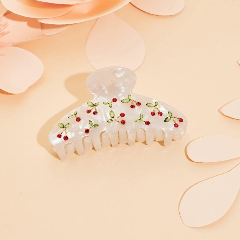 Travel Accessories Aesthetic - 1 Stück Kirsch-Haarspange, Strass, süßes Temperament,