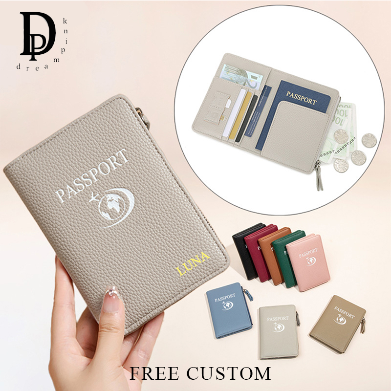 Travel Accessories Wallet - Reise-Damen-RFID-Personalisierte Passhülle aus PU-Leder Multifunktionale Brieftasche