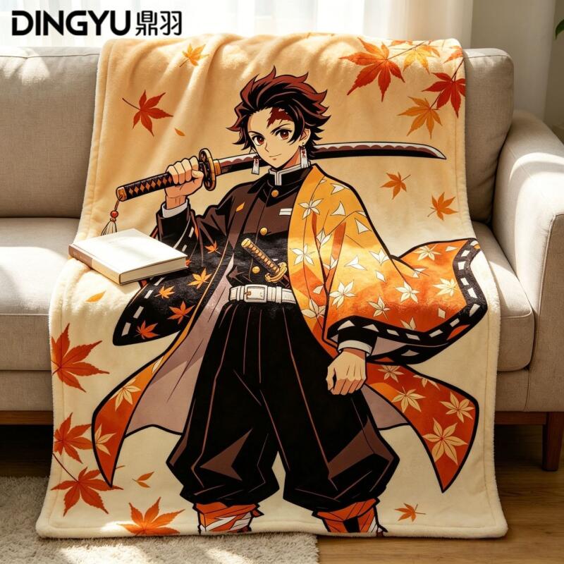 Travel Accessories As Gifts - Anime Demon Slayer Flanell-Decke, dünn, tragbar,