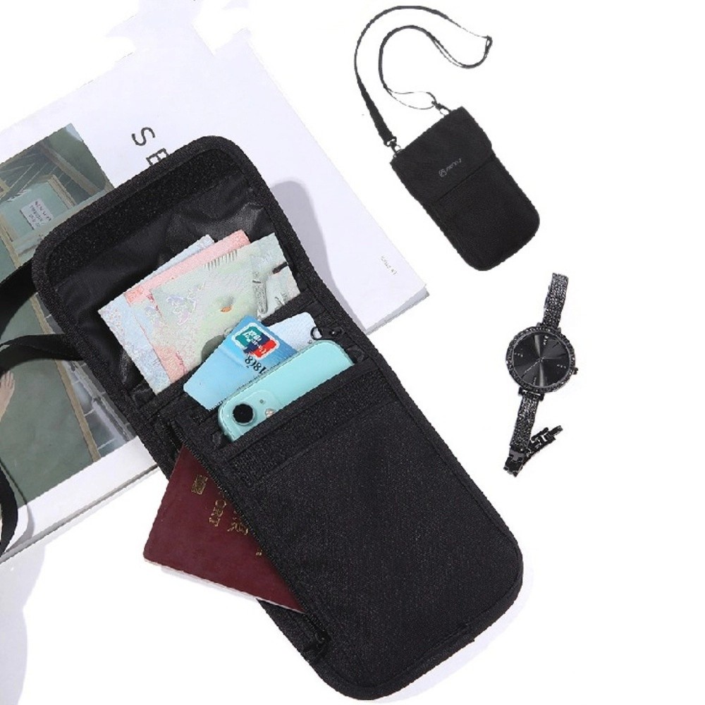 Travel Accessories Wallet - Tragbare Reiseaccessoires Reisebrieftasche Nylon Khaki Schwarz