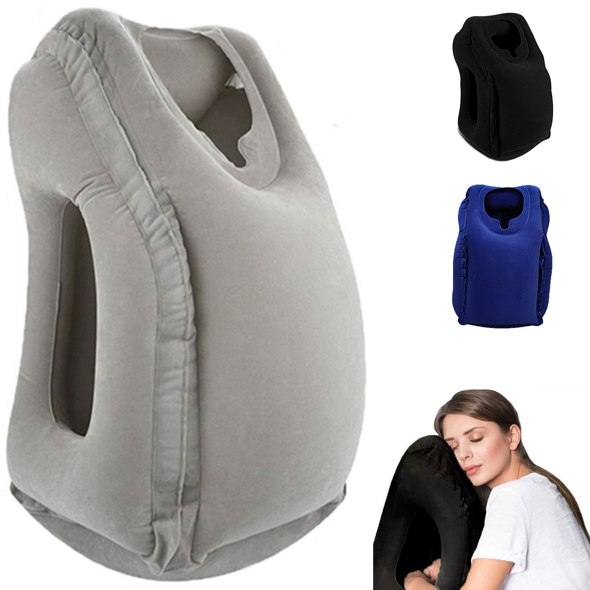 Travel Accessories Long Flight - Aufblasbares Reisekissen, Reisezubehör mit Nacken- und